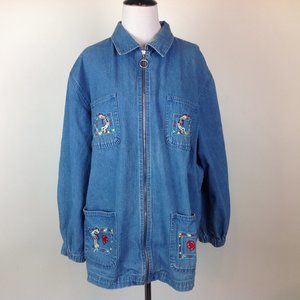 Vtg Passion I Denim Jacket Womens Oversize Large